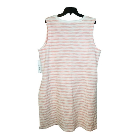 Liz Claiborne Sleeveless Shift Striped Dress‎ Pink White Women Size XXL NWT - Picture 5 of 10